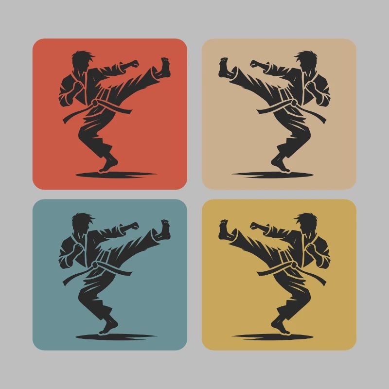 Karate Silhouette – Retro Style