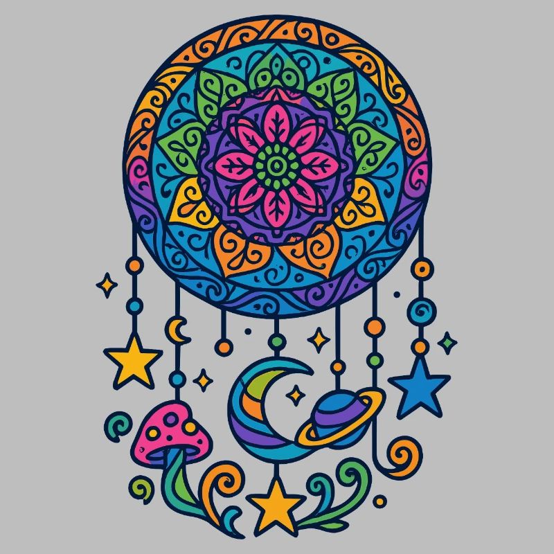 Psychedelischer Traumfänger im Universum