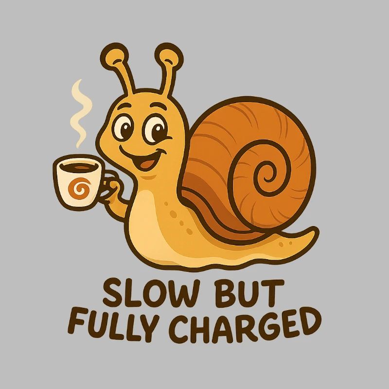 Funny Snail with Coffee
