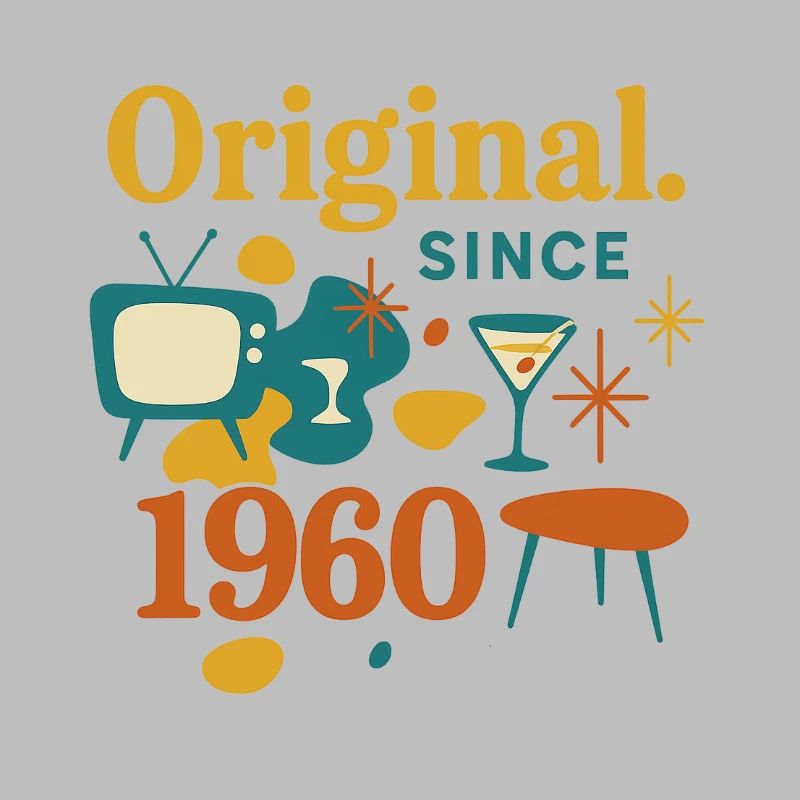 Langue source. Depuis 1960 – Design rétro Année de naissance