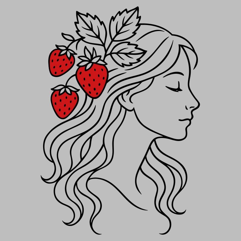 Frau mit Erdbeeren Erdbeermädchen