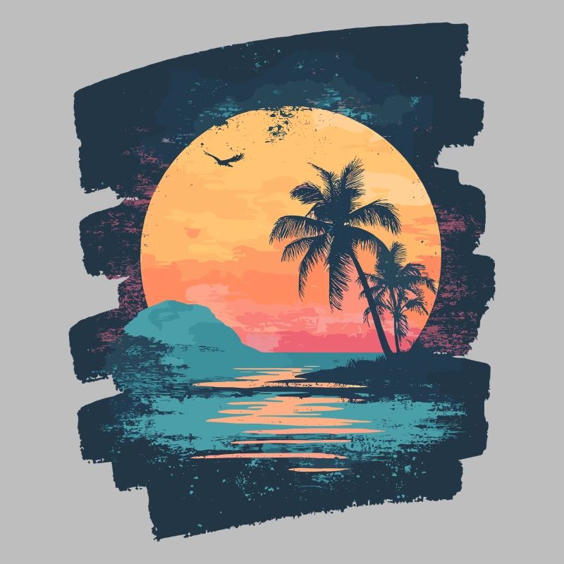 Beach Palm Trees Sunset Summer