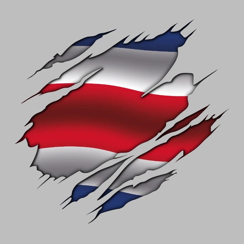 Drapeau du Costa Rica - Costa Rica - Drapeau déchiré