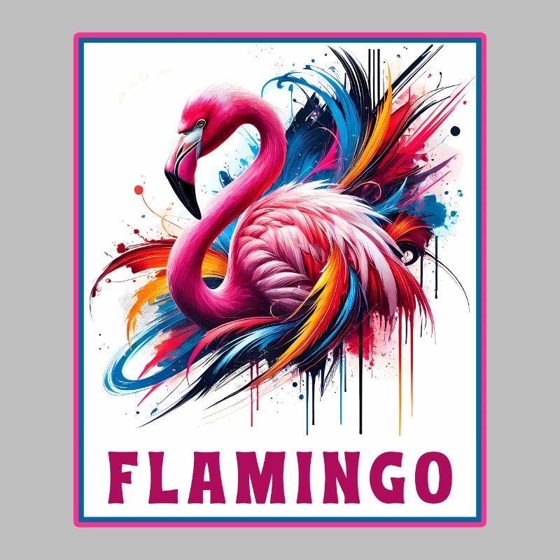 Graffiti Flamingo Explosion