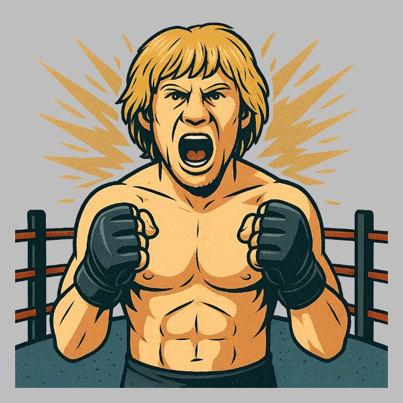 Kämpferischer Boxheld Comicstil