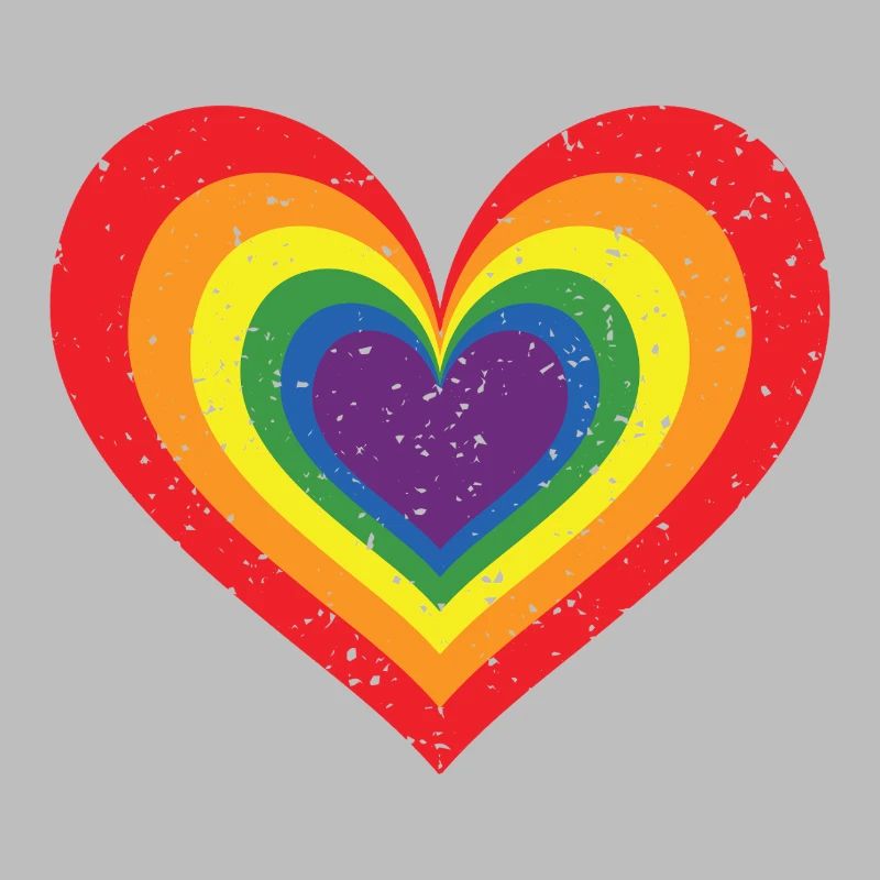 Regenbogen Herz Pride Flagge Farben LGBTQ+ Grunge