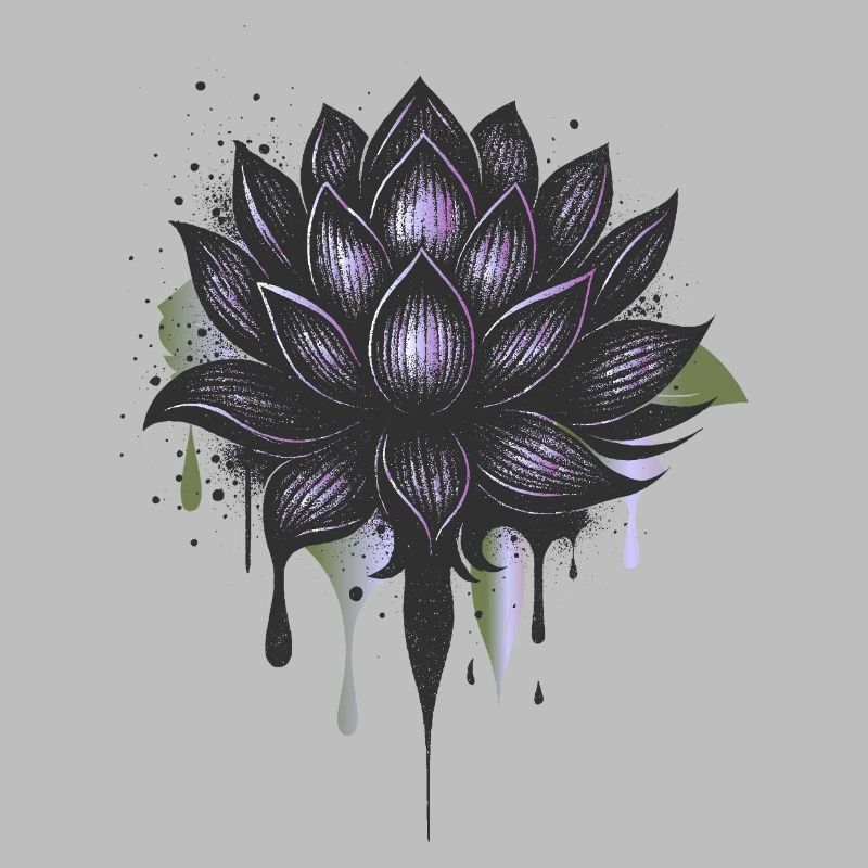 Dark lotus flower with gradient & effect