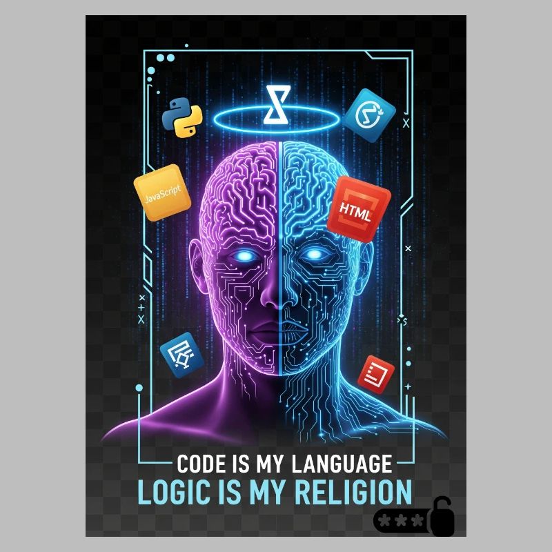 Code & Logic Cyberpunk Tech Brain T-Shirt