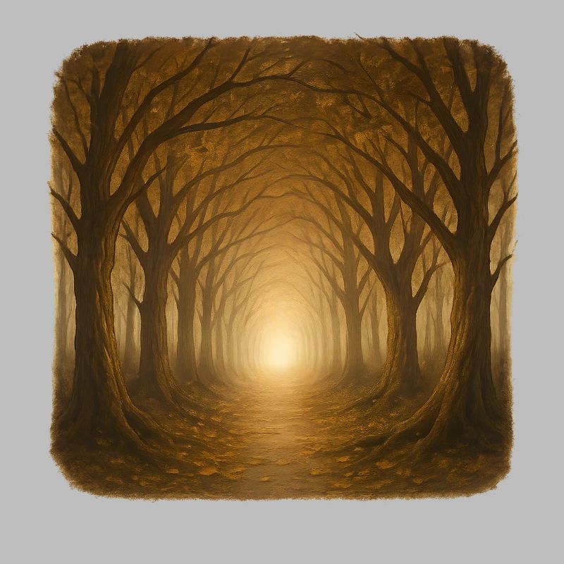 Mystical Autumn Forest Sunlight