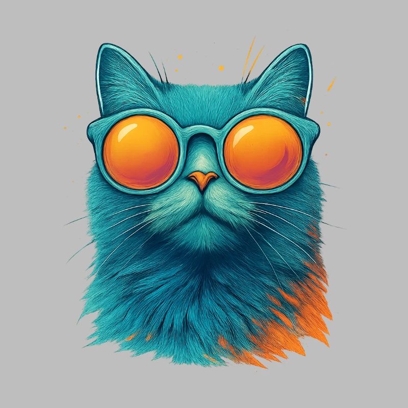 Chat Violet en Lunettes de Soleil