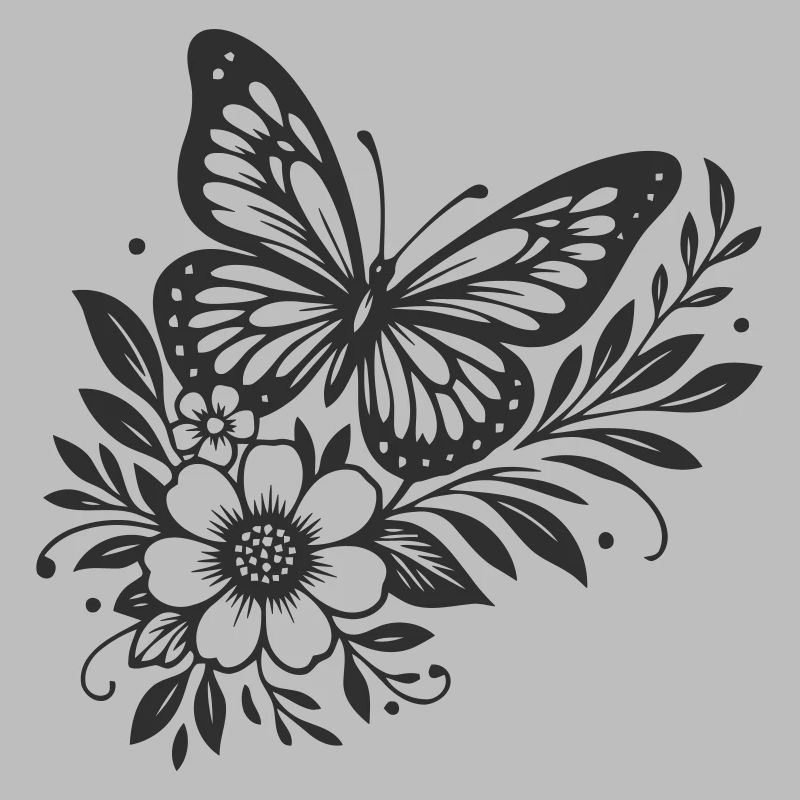 Elegantes Schmetterlings- und Blumendesign