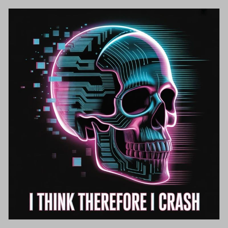 Cyberpunk Skull with Digital Glitch