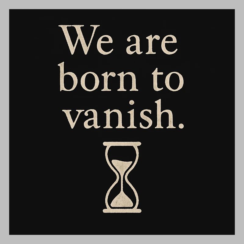 Vergänglichkeit Spruch mit Sanduhrdesign