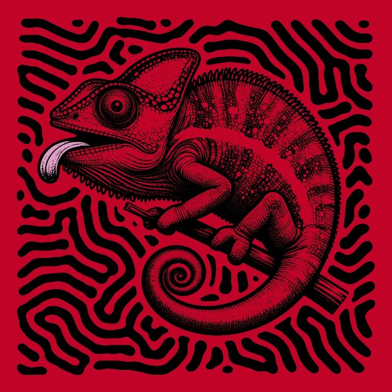 Chamäleon Psychedelisches Labyrinth Kunst