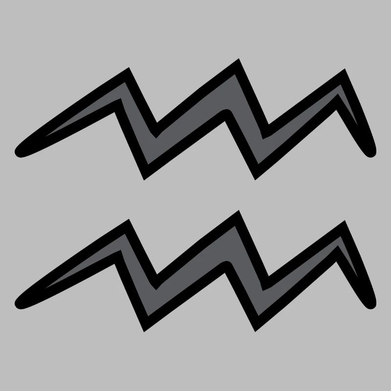 Wassermann Sternzeichen Symbol Schwarz & Grau