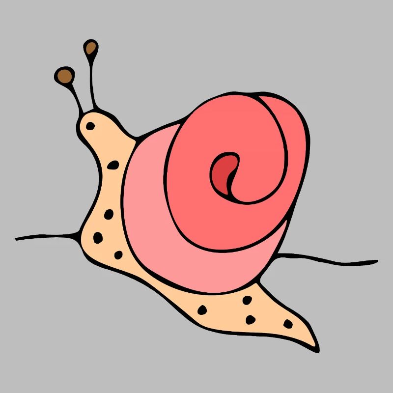 Stylized snail on pink background