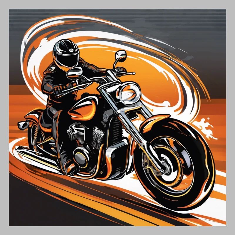 Motorcyclists in Dynamics - Style - Biker Art Design