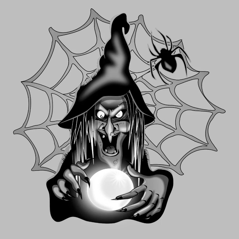 Witch with a Ball and a Cobweb
