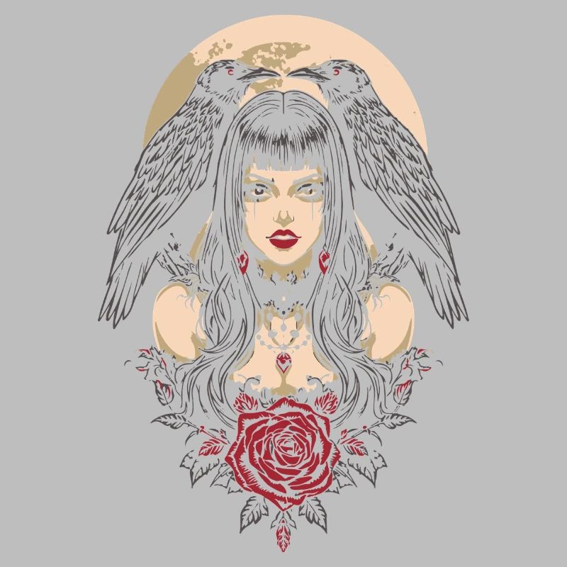 Gothic Mädchen mit Krähen Geschenk