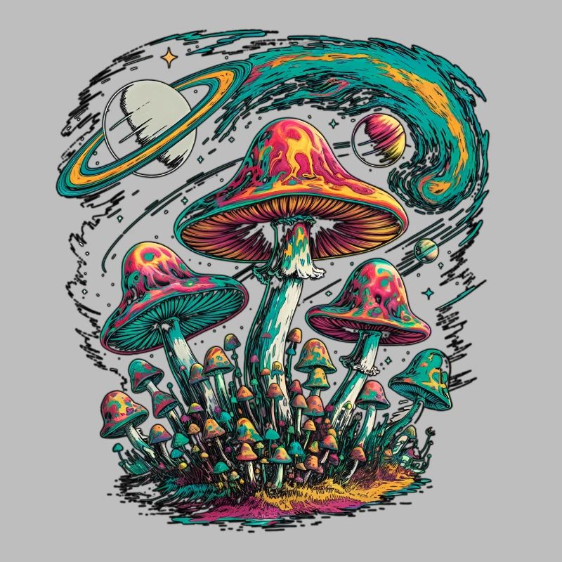 Psychedelische kosmische Pilze Kunstwerk