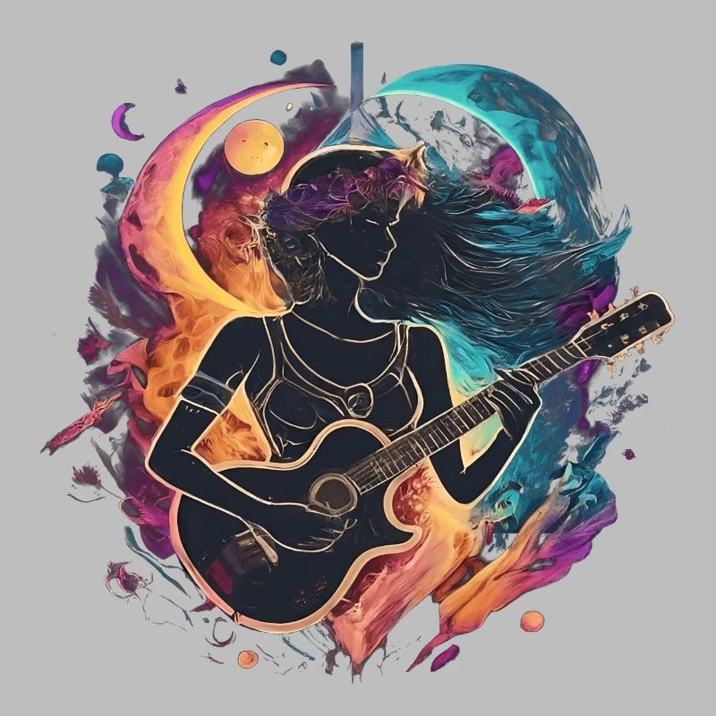 Himmlischer Gitarrist Kunst Illustration