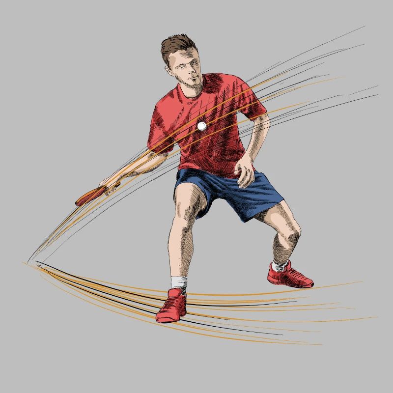 Dynamic table tennis player with energy effects
