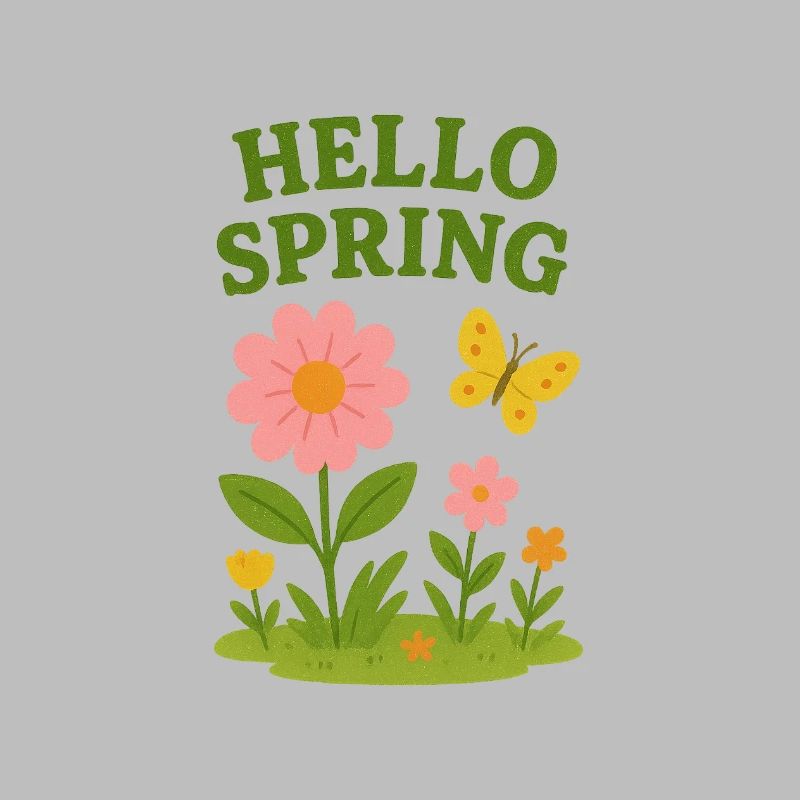 Réveil printanier avec des fleurs et un papillon
