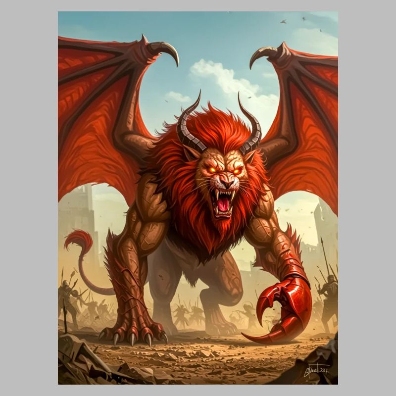 Manticore, lion-bodied desert predator