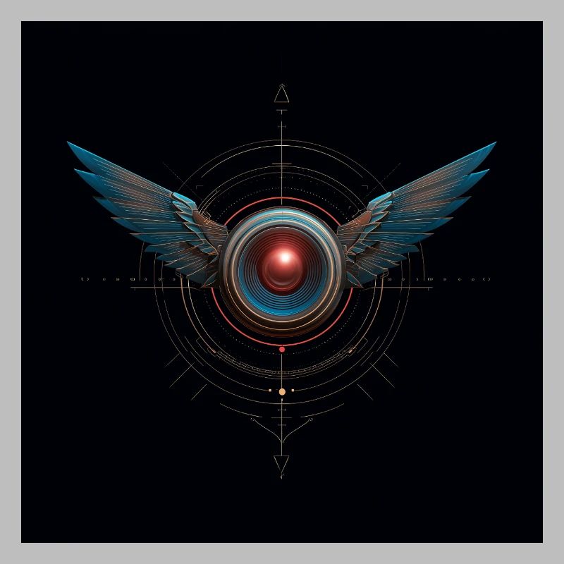 Futuristisches Winged Emblem – Techno Vision