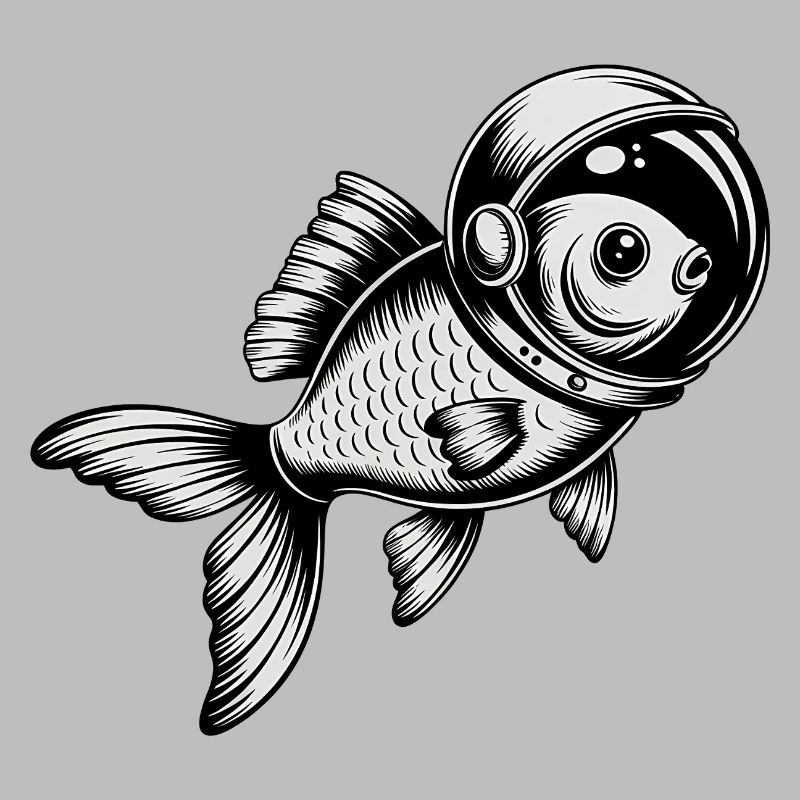 Fish in Space - Cool Astonomy Logo
