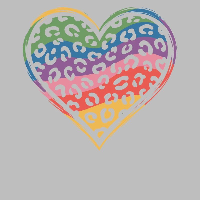 Regenbogen Leopard Herz Design