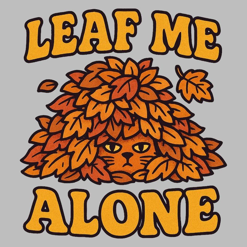 Illustration de chat avec une feuille d'arbre d'automne