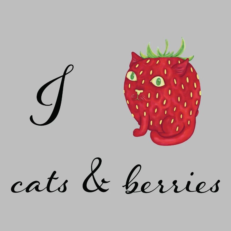 Ich liebe Katzen und Beeren