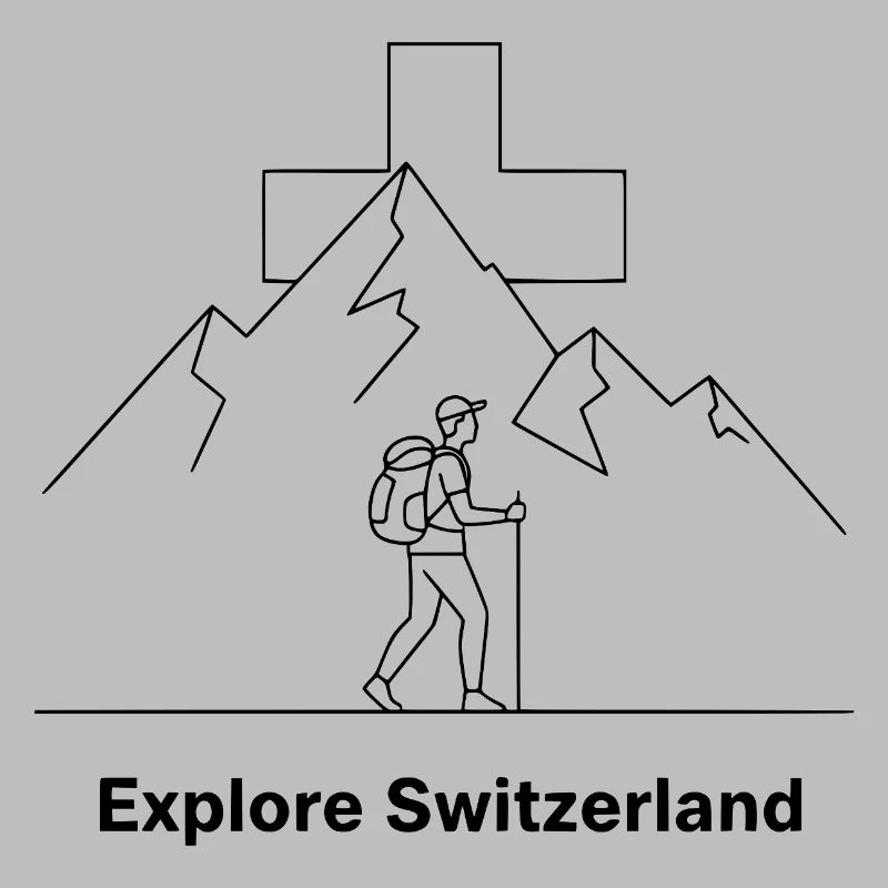 Explorez la Suisse Motif de randonnée