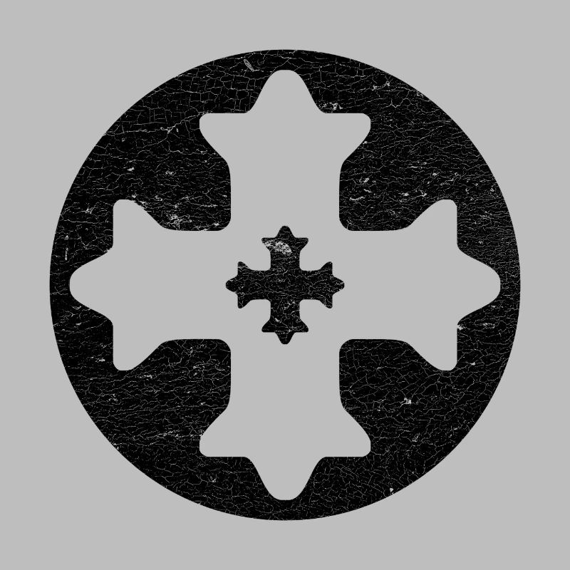 Croix copte orientale dans cercle noir