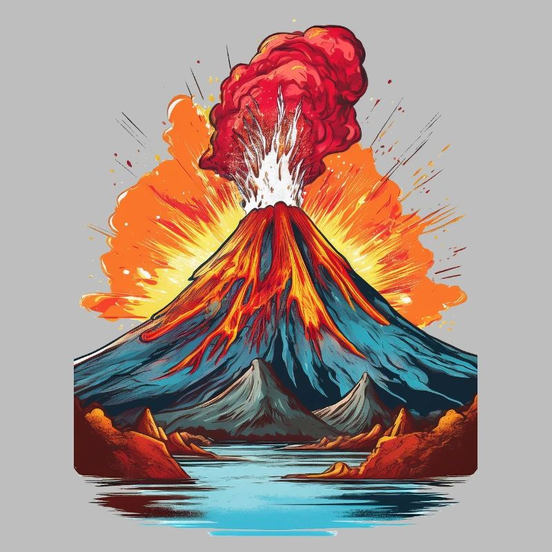 Vulkanausbruch mit Lavafluss