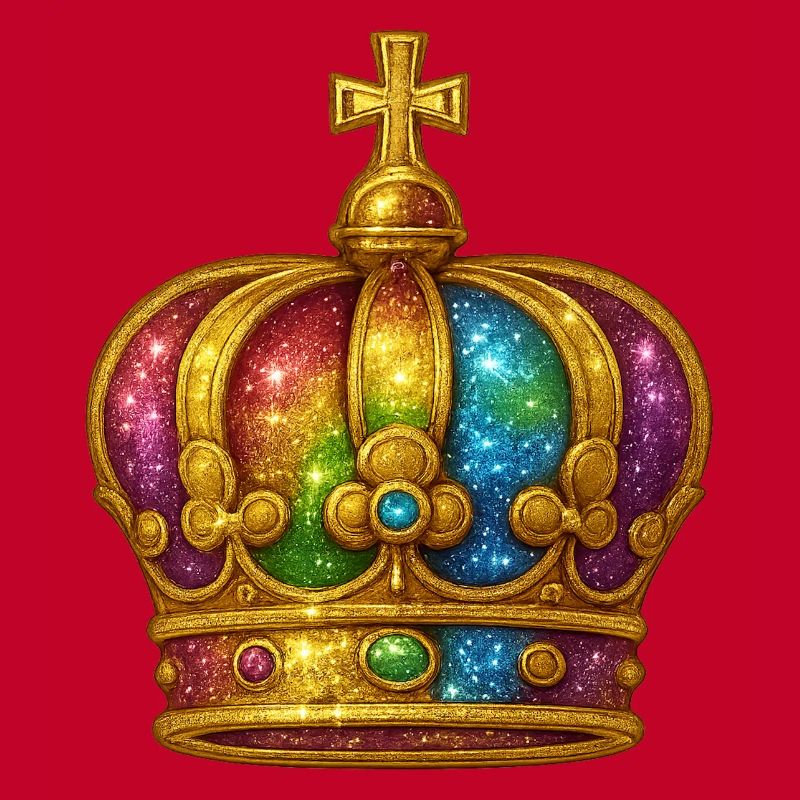 Regenbogen-Glitzerkronen-Design