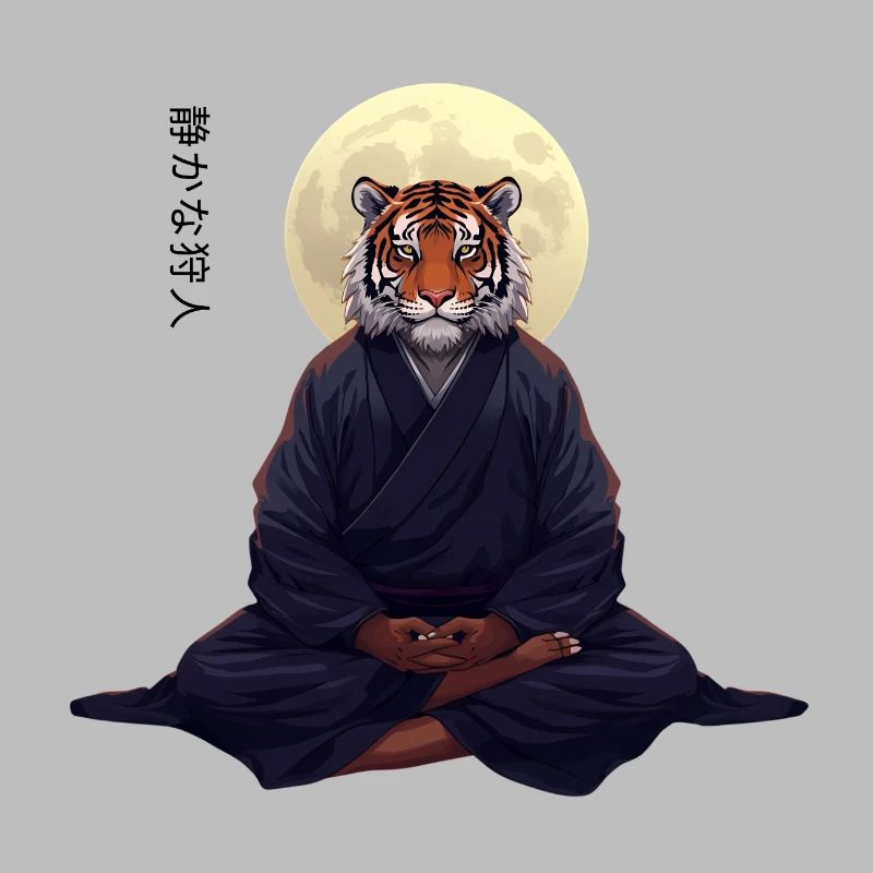 Tiger Monk – Sumi-e Zen Kunst Strength Within