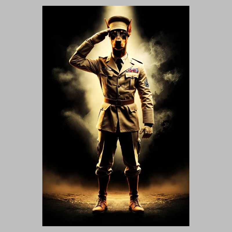 Doberman humanoïde militaire