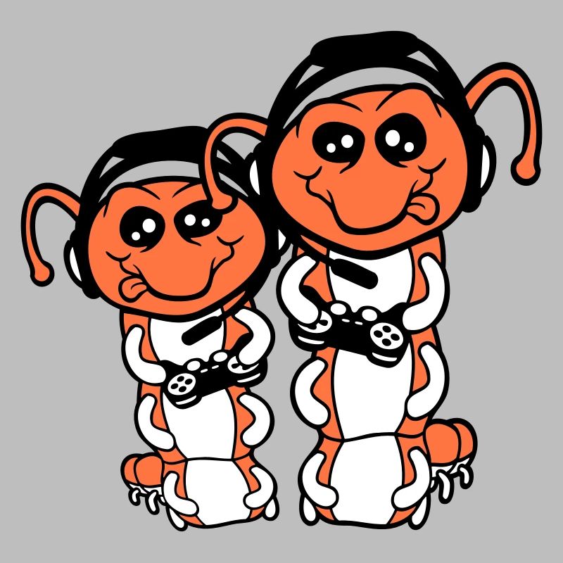 2 gamer caterpillar nerd gaming controller console game