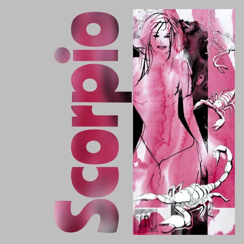 Signe du zodiaque Scorpion Aquarelle