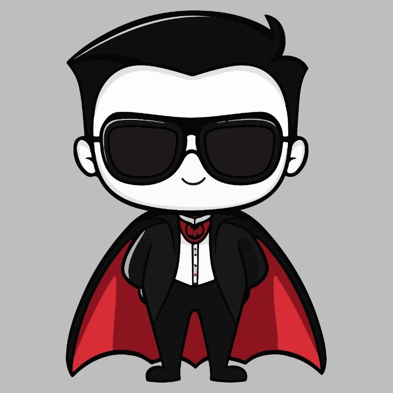 Conception de dessin animé de héros vampirique