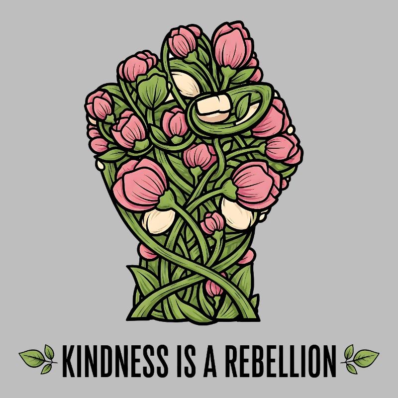 Freundlichkeit ist ein Rebellion Blumenfaust-Design