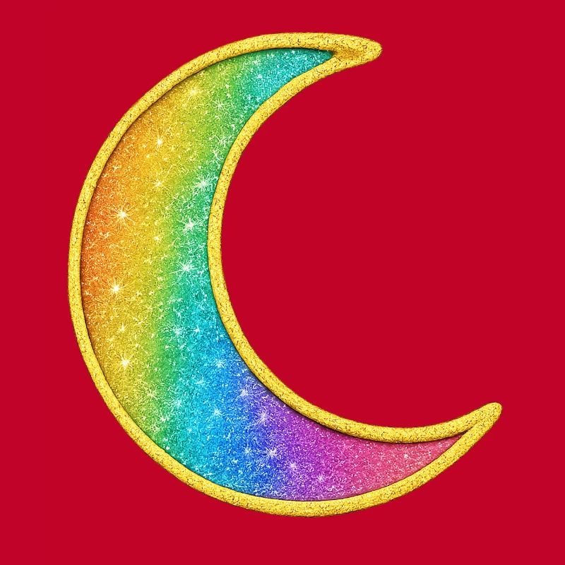 Conception de paillettes de lune arc-en-ciel