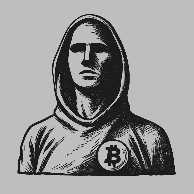 Anonymous hacker with Bitcoin logo