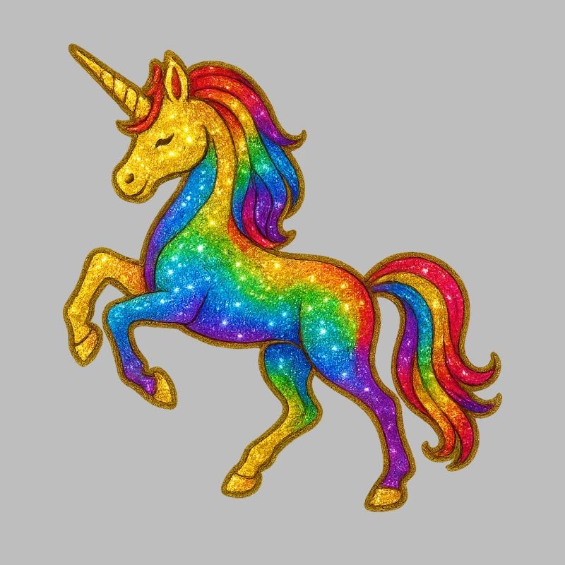 Glitzernder Regenbogen-Einhorn