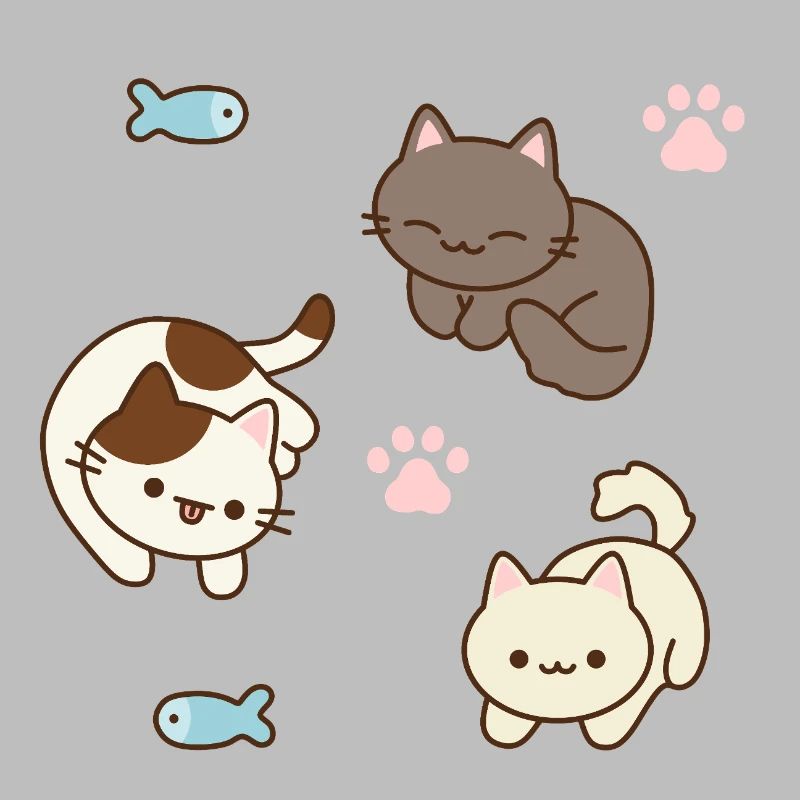 Adorable Cat and Fish Play Scene