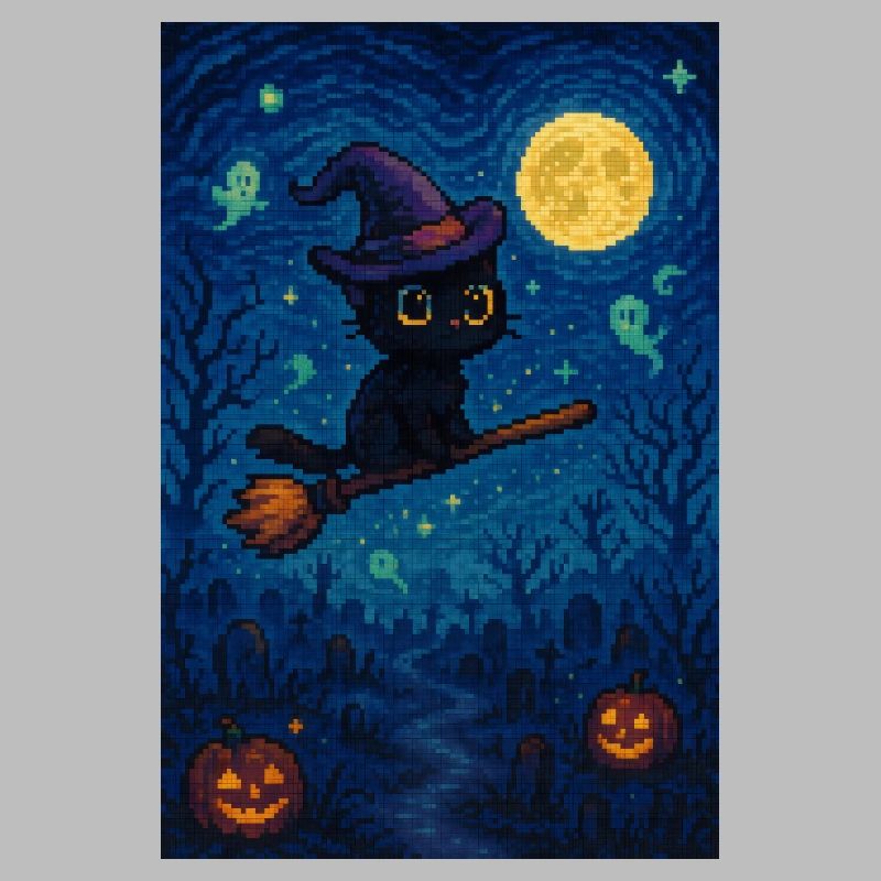 Chat pixel mignon d'Halloween