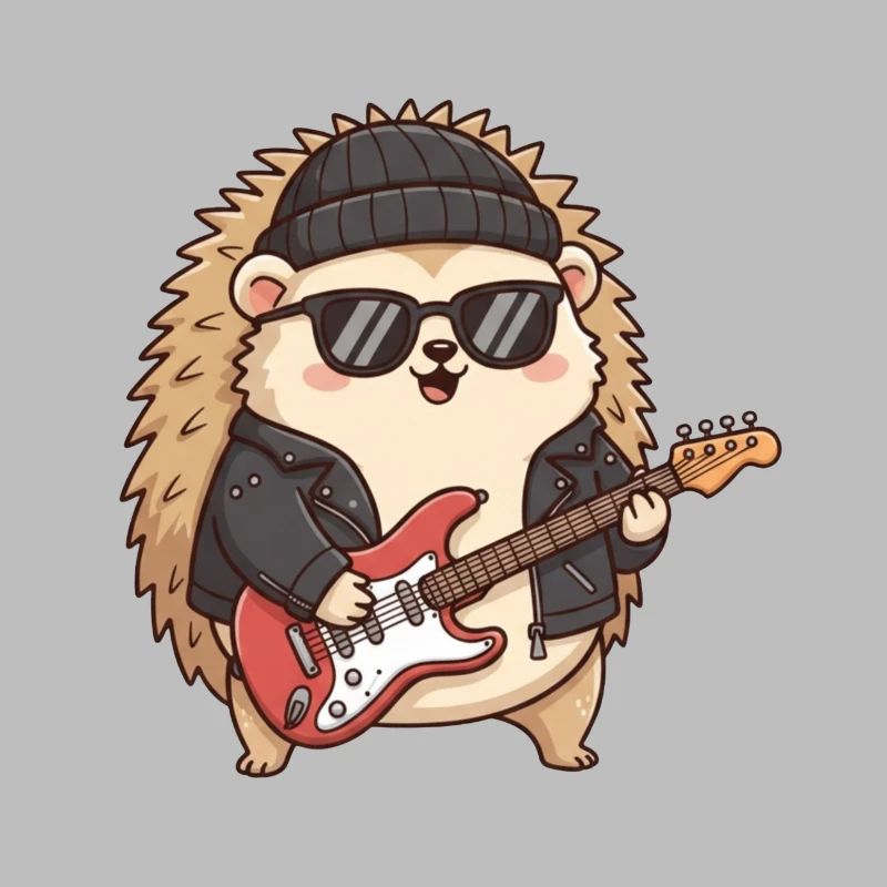 Cooler Igel mit Gitarrenkleid
