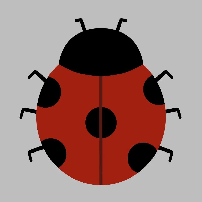 Red Ladybug Illustration for Eco-Friendly Apparel